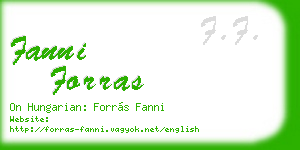 fanni forras business card